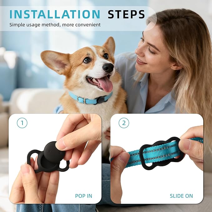 Google Android GPS Dog Collar (1 Pack), Mini Dog GPS Tracker, Smart Pet Activity Tracker, No Subscription, GPS Cat Collar Certified Finder, Anti-Lost, Finder Tag for Vehicles, Pets, Kids, Items