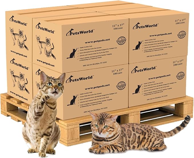PetsWorld Universal Fit Multi-Cat Pad Refills for Litter Box, Fresh Scented, Ultra-Absorbent, Odor Control, Pack of 800