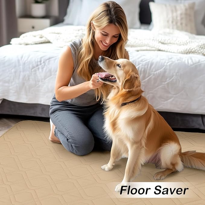 hyha Waterproof Dog Bed Blanket, Soft Pet Blankets, Waterproof Couch Cover for Dogs, Reversible Sofa Covers Washable for Furniture (52x82 Inch, Camel/Beige)