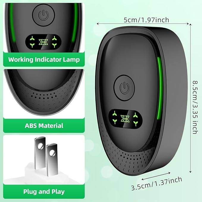 Plug In Air Purifier - 6Packs Air Ionizers for Home, Silent Filterless Air Purifier, Auto Mode for Pets Odor Smoke, Quiet Operation Negative Ion Technology Freshener for Home, Bedroom, Office