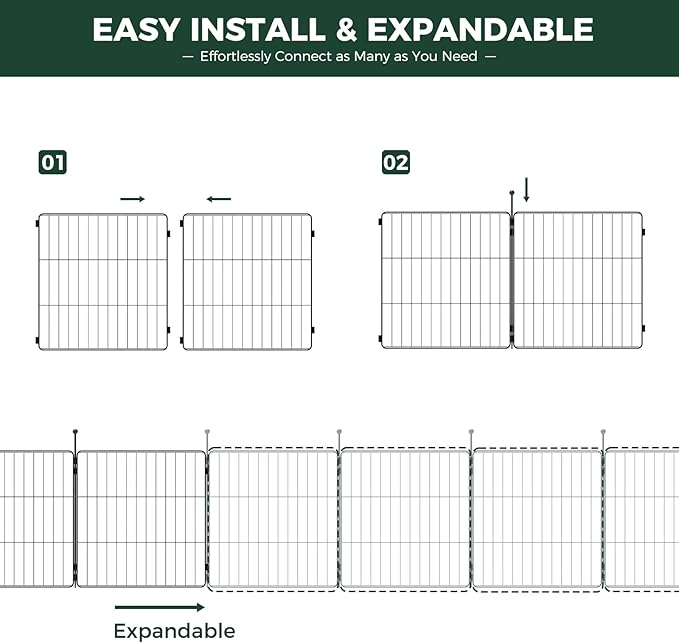 FXW MiniPaws Unleashed Dog Playpen, Expandable & Portable Design for Yard, RV Camping and Indoor Use, for Puppies and Small Dogs, 20-inch 32 Panels