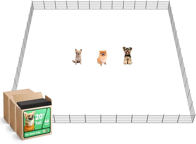 FXW MiniPaws Unleashed Dog Playpen, Expandable & Portable Design for Yard, RV Camping and Indoor Use, for Puppies and Small Dogs, 20-inch 48 Panels