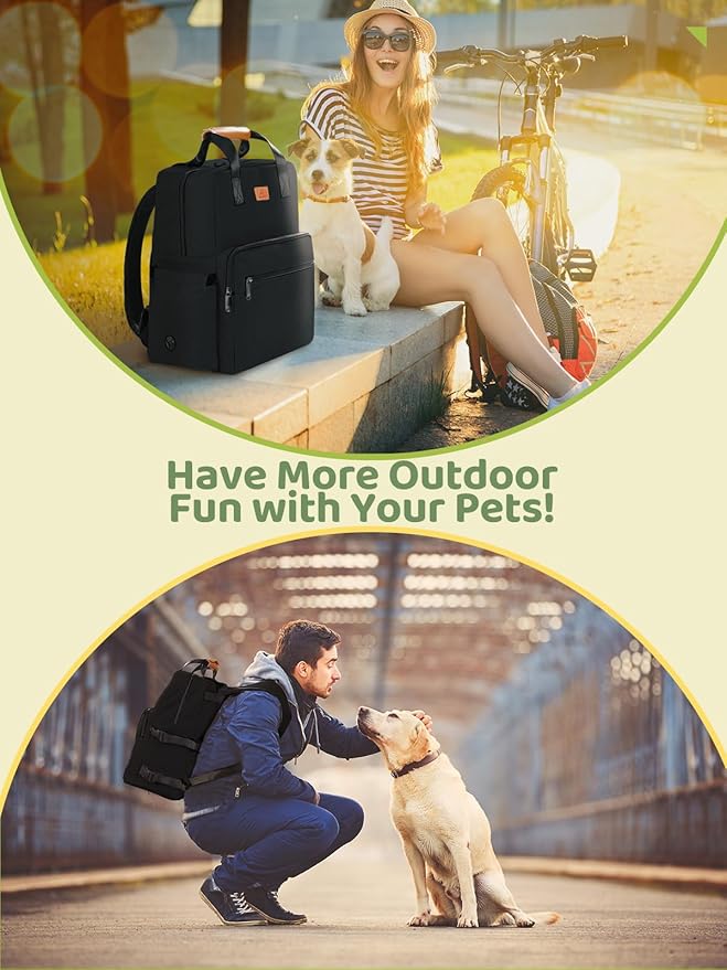 Dog Travel Bag All-in-One Set: DELOMO 25L Airline Approved Dog Travel Backpack with 2 Food Containers + 2 Collapsible Bowls + 1 Waterproof Mat for Weekend to Week-Long Pet Travel, Camping, Road Trips