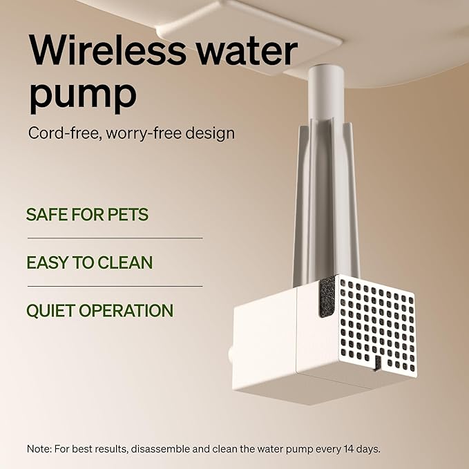 PETLIBRO Cat Water Fountain, Cordless Pet Water Fountain Battery Operated, 2.5L/84oz Dockstream Water Fountains for Cats Indoor, Cat Fountain with Stainless Steel Tray, Easy to Clean BPA-Free