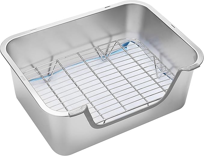 Stainless Steel Sifting Litter Box for Rabbit (M)