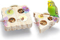 2Pcs Wooden Small Bird Foraging Toys, Interactive Parakeet Foraging Toys for Cage, Bird Enrichment Toys for Conure Slow Feeder, Budgie Cage Toy Puzzle, Parrot Toys for Small Sized Birds