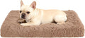 Fluffy Orthopedic Dog Beds for Small Dogs with Washable Removable Cover Dog Crate Bed Egg Crate Foam Support Plush Pet Pad Mat with Anti-Slip Bottom (30 * 20,Khaki)