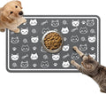 Dog Food Mat for Bowls, Absorbent Quick Dry Dog Cat Mats for Food and Water, Non-Slip Backing Pet Mat Pet Supplies - Cute Cat Pattern