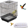 Bird Cage Seed Catcher, Seed Catcher Guard Net Cover, Parrot Nylon Mesh Net Cover, Universal Soft Airy Cage Net Stretchy Skirt for Round Square Cages (Star-White, 15.7" x87")