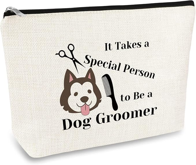Dog Groomer Gift Makeup Bag Pet Grooming Gifts Cosmetic Bag Dogs Hairdresser Hair Stylist Gifts Dog Groomer Appreciation Thank You Gift Birthday Christmas Graduation Present for Dogs Owner Lover