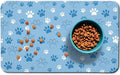 Dog Food Mat, Absorbent Water Bowl Mats Cat Pet Feeding Placemats Blue 24 * 32 inch