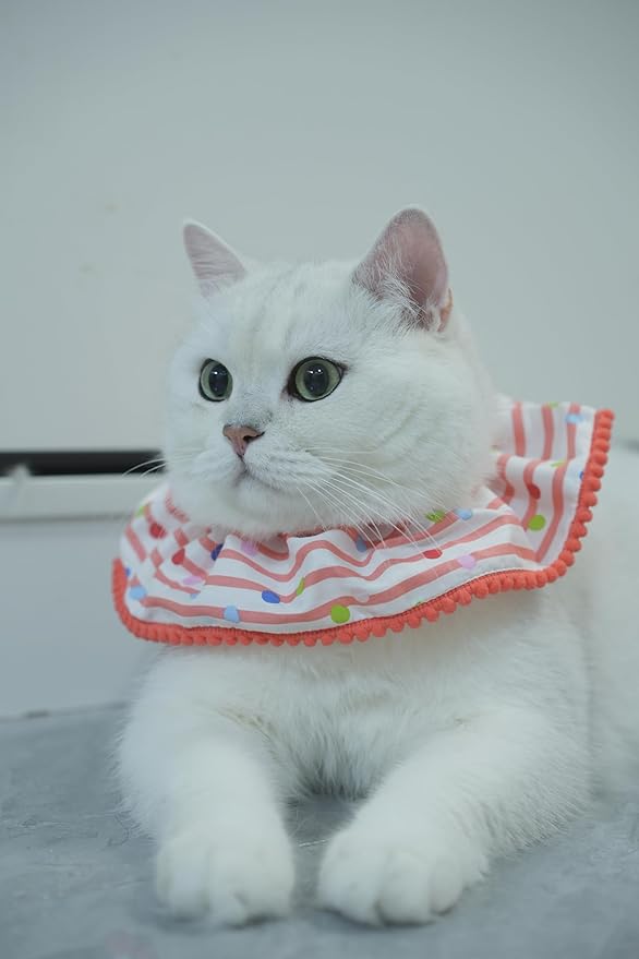 Cat Dog Birthday Bandana Scarf and Party Hat Cute Polka dot and Stripe Bib Scarf and Birthday Hat Cat Puppy Birthday Party Decorations Set