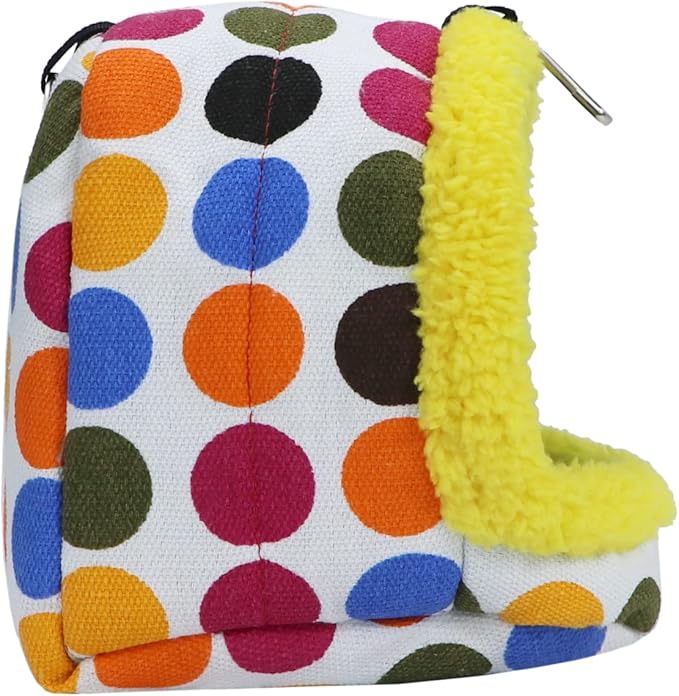 Litewoo Bird Hanging Hammock Winter Warm Parrot Nest House Bed Plush Snuggle Pet Cave Hammock Toy for Conure Lovebird Budgie Parakeet Cockatiel Cage Accessory (Medium)