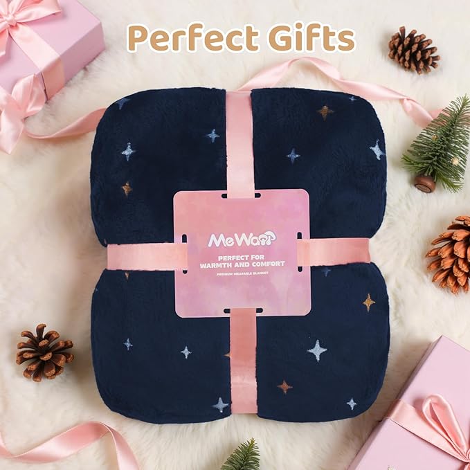 Mewaii Wearable Blanket Hoodie for Adults, Warm Sherpa & Soft Flannel Long Sweatshirt with Giant Pocket, Cozy Gifts for Women
