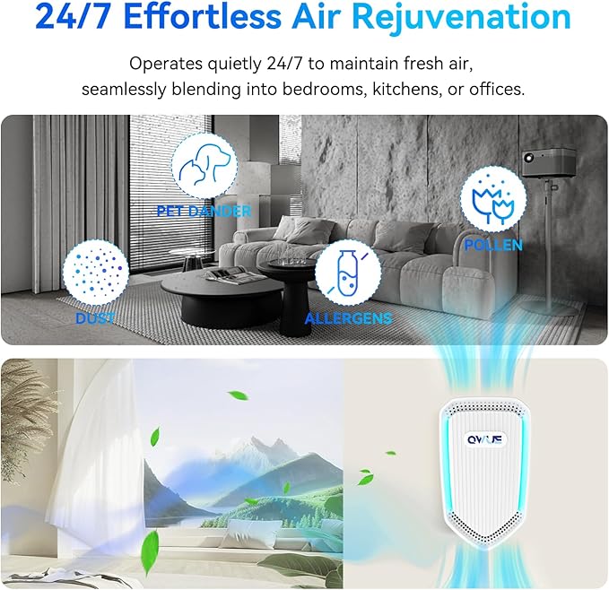 8Pack Air Ionizer for Home Negative Ion Air Purifier Plug In, Mini Filterless Air Freshener Quiet Air Cleaner Portable Air Purifiers Odors Smoke for Home Office, Bedroom, Bathroom
