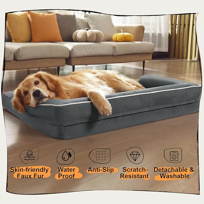 Small Dog Bed and Cat Sofa Waterproof Orthopedic Dog Beds for Small Dogs Cat Bed Comfy Pet Couch Sofa Beds with Washable Removable Cover & Non-Slip Bottom