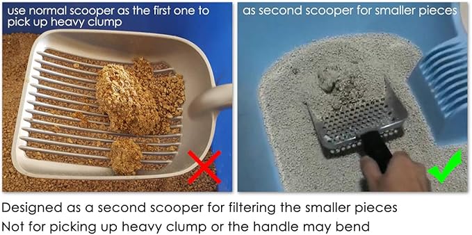 DS. DISTINCTIVE STYLE Cat Litter Scoop Deep Shovel Metal Sifter (Small Round Holes)