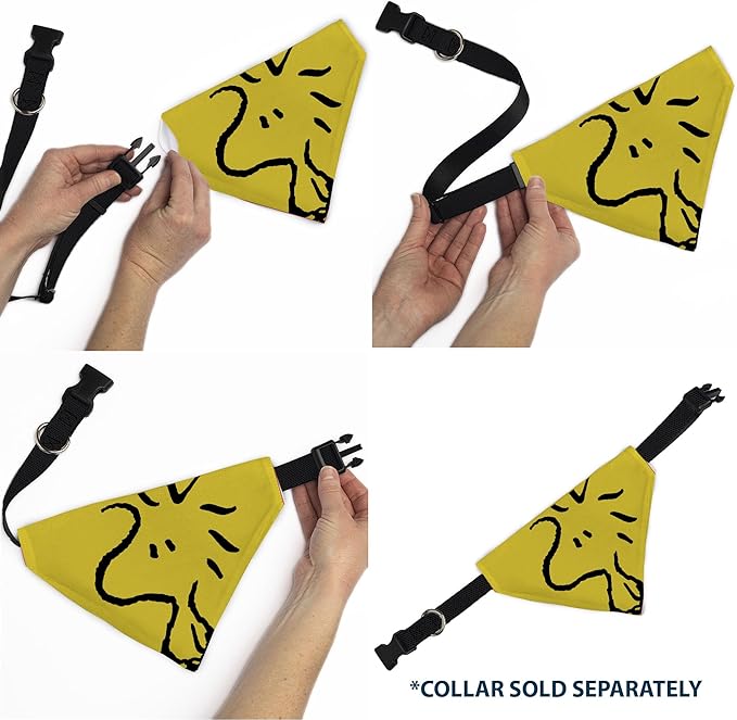 Peanuts Pet Bandana Peanuts Woodstock Pose Close Up Yellow Slip On Collar Bandana Only