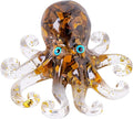 Natural Crystal Tiger's Eye Gravel Octopus Resin Marine Animals Fish Tank Decorative Ornaments Statue Healing Crystal Home Decor Ladies Gift 3.93"