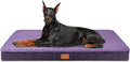 Patas Lague Orthopedic Jumbo Dog Bed for Large Sized Dog 56''X40'', Soft Waterproof Egg Crate Foam Large Pet Crate Beds Mat with Removable Washable Cover and Non-Slip Bottom, Purple