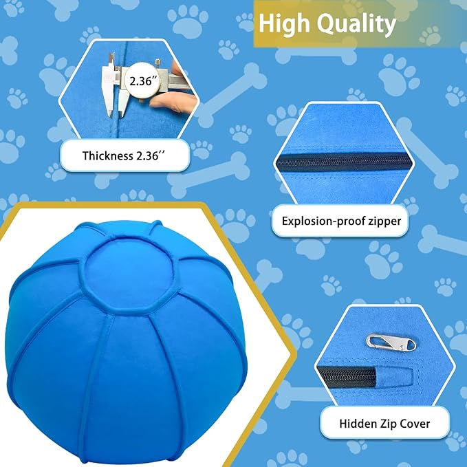 Herding Ball for Dogs, Dual Layered Herding Dog Ball Set for Australian Shepherd, Cattle, Collie, Dog Agility Equipment-Free Training Book