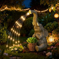 Lyeasw Solar Garden Decor Elephant Statues – Birthday Gifts for Women Mom, Water‑Resistant Watering Elephant Outdoor Decor for Patio, Yard & Porch with Auto On/Off Light, Praying Elephant Ornament