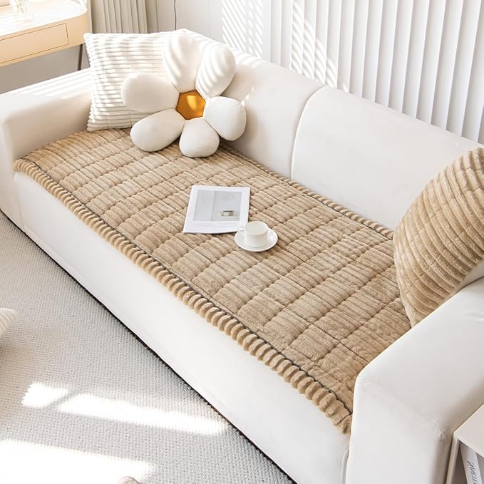 Sofa Cover Fuzzy Couch Cover for Pet, Couch Covers for Dogs Washable Non-Slip Sofa Slipcover Cushion Protector Pets Friendly Mat Bed