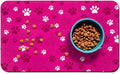 Dog Food Mat, Absorbent Water Bowl Mats Cat Pet Feeding Placemats Pink 12 * 20 inch