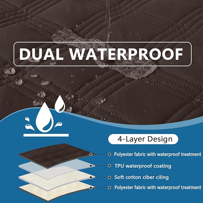 hyha Waterproof Dog Blanket, Reversible Pet Bed Blanket, Soft Sofa Couch Cover for Dogs Washable, Waterproof Pet Couch Covers for Sofa Puppy Cats Furniture Protector(30"x53", Chocolate/Beige)