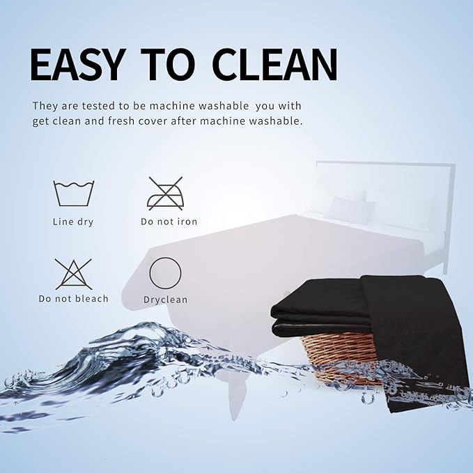 Easy-Going 100% Waterproof Dog Bed Cover, Non-Slip Pet Blanket for Furniture, Washable Couch Cover, Repleasement Sofa Cover (86X82 in,Black)