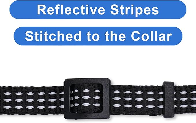 Pawtitas Reflective Black Cat Collar with Safety Buckle and Removable Bell for Kitten and Cats