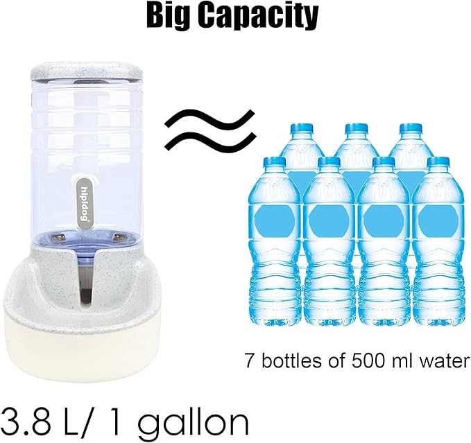 kathson Automatic Cats Water Dispenser 1 Gallon Gravity Dogs Water Station Feeder Large Capacity Pet Drinking Bowls for Kitten Puppy
