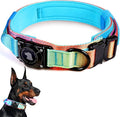 2026 Upgrade Waterproof AirTag Dog Collar, Military Tactical Dog Collar with AirTag Holder, Comfortable Control Handle and Metal Buckle, GPS Dog Collar Holder for Medium to Large Dogs (Pastel lcing,M)