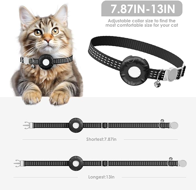 GPS Tracker for Cats, Compatible with Apple Find My App (Only iOS), No Monthly Fee, Waterproof