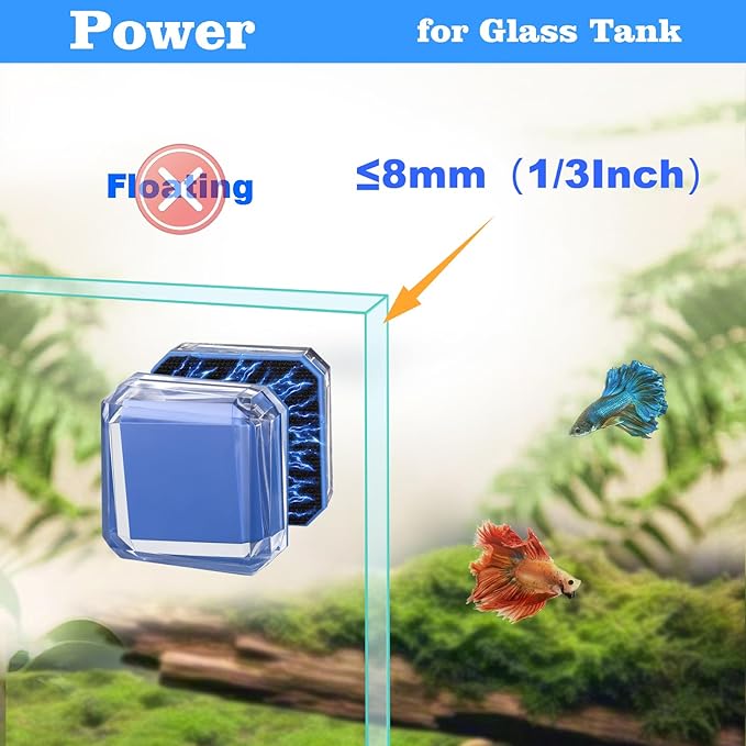 Carefree Fish Aquarium Small Super Magentic Cleaner(The Heart of The Ocean) Fish Tank Algae Scraper Fish Bowl Magnet Brush for Glass Tank No Floating