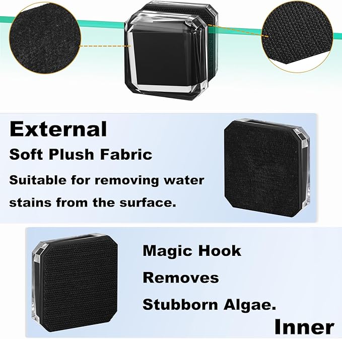 Carefree Fish Aquarium Small Super Magentic Cleaner Fish Tank Algae Scraper Fish Bowl Magnet Brush for Glass Tank No Floating