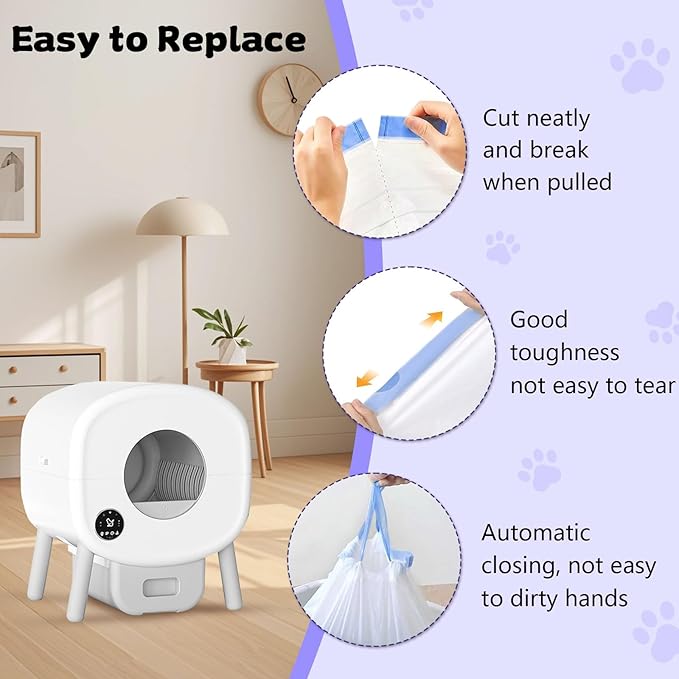 20 Count 26" x 11.8" Cat Litter Box Liners for Fsitego and Fumoi Self Cleaning Litter Box, Extra Thick Heavy Duty Cat Litter Bags Replacement, 3-4 Gallons of Capacity