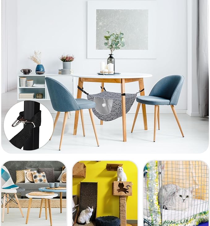 Unittype 2 Pieces Cat Cage Hammock Hanging Pet Bed Double Layer Soft Plush Hanging Pet Comfortable Hammock Bed for Indoor Kitten Ferret Hamster Rabbit or Small Animals, 2 Styles(Fish)