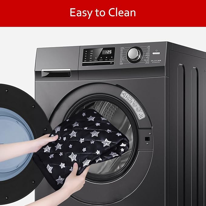 Waterproof Dog Bed Covers Replacement Washable Pet Hair Easy to Remove, Noiseless Quilted Puppy Pet Bed Cover Lovely Black Star Print 27x36 Inches, for Dog/Cat, Cover Only