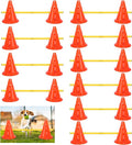 10 Sets Dog Agility Hurdle Cone Set 20 Pcs Exercise Cones with 10 Pcs Rods Adjustable Obstacle Portable Agility Training Equipment Canine Pole(Orange and Yellow)