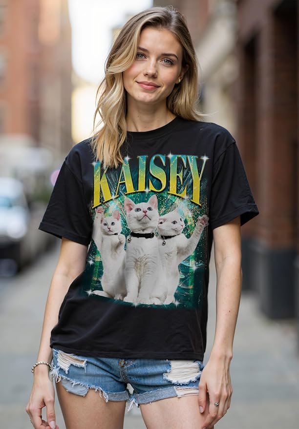 Custom Bootleg Rap Shirt with Photo Text, Vintage Custom Picture Shirt for Girlfriend, Boyfriend, Dad, Mom, Pet Lover Friend