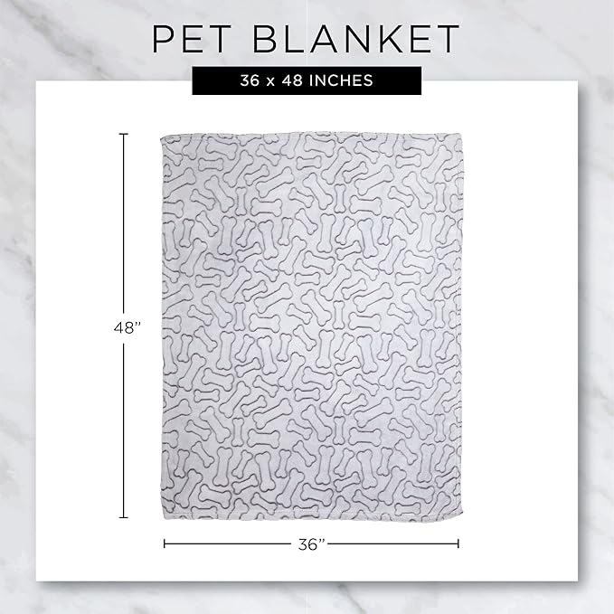 Bone Dry Embossed Bone Print Pet Blanket, Pink, 36x48"