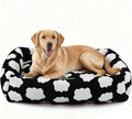 JOEJOY XL Dog Beds Large Sized Dog, Rectangle Washable Orthopedic Pet Bed with Removable Zipper Cover, Cute Soft Calming Puppy Pet Bed with Jacquard Shaggy Plush & Non Skid Bottom