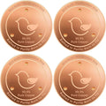 Bird Bath Copper Disk(4-Pack), 4.2" Large Surface Area, Covers 20% More Water Than Standard, Safe & Clean Birdbaths All Year Round, Fits Most Backyard Birdbaths