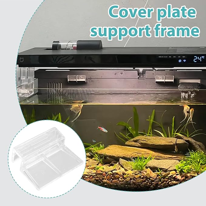 15 Pcs Rimless Aquarium Lid Clips for 9-10mm Glass, Clear Acrylic Aquarium Cover Support Clamps for Fish Tank Lid Holder, Plastic Tank Top Clips for Glass Canopy or Piscine Hoods and Covers