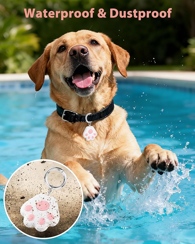 Pet GPS Tracker for Dog and Cat: Dogs and Cats Small Tracking Tag for Android and iOS with No Subscription No Fee - Smart Pets Trackers Waterproof Dustproof Extra Long Usage Life of 180 Days