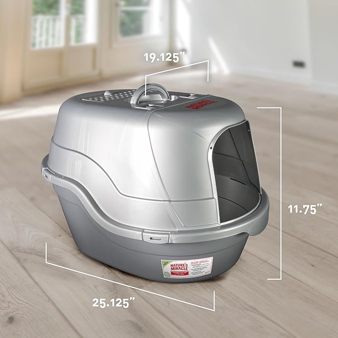 Nature’s Miracle Hooded Flip Top Litter Box for Cats, With Built-In Odor Control Charcoal Filter