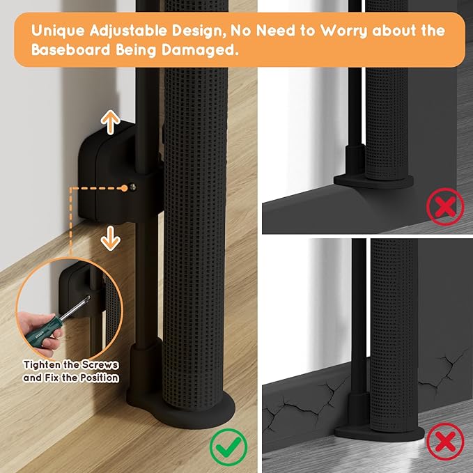 Retractable Baby Gate for Stairs, 71" Wide Mesh Pet Gate, Automatic Tension, One-Hand Operation, 38" Tall Baby Gates for Doorways, Hallways, Deck, Indoor Outdoor, Safe, Easy to Fit, Black