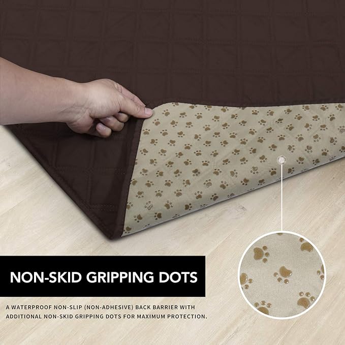 Easy-Going 100% Waterproof Dog Bed Cover, Non-Slip Pet Blanket for Furniture, Washable Couch Cover, Repleasement Sofa Cover (52x82 in,Chocolate)