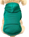 Jecikelon Winter Dog Hoodie Sweatshirts with Pockets Warm Dog Clothes for Small Dogs Chihuahua Coat Clothing Puppy Cat Custume (Green, X-Large)
